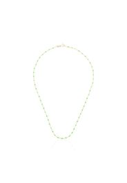 18K yellow gold and green beaded necklace