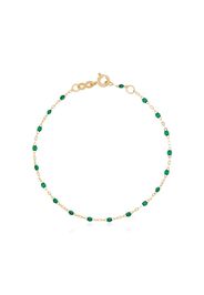 18K yellow gold green beaded bracelet