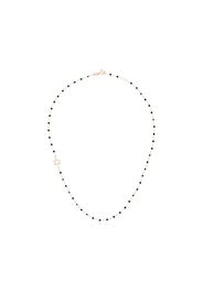 18K rose gold diamond star beaded necklace