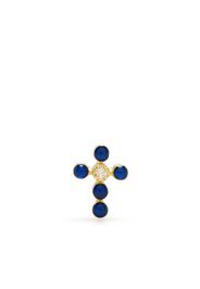 Gigi Clozeau 18kt yellow gold lapis lazuli cross stud earrings - Oro