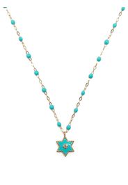 Gigi Clozeau 18kt gold Étoile diamond and turquoise necklace - Blu