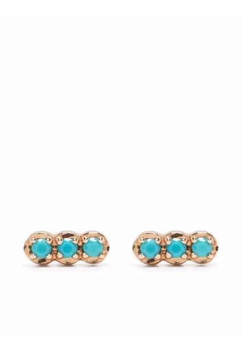 GINETTE NY 18kt yellow gold Fallen Sky Strip turquoise stud earrings - Oro