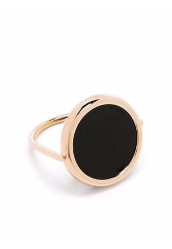 GINETTE NY 18kt rose gold onyx disc ring - Rosa