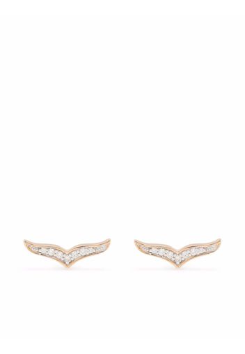 GINETTE NY 18kt rose gold diamond wise stud earrings - Rosa