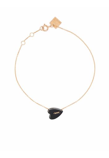 GINETTE NY 18kt rose gold Angèle mini onyx heart bracelet - Rosa