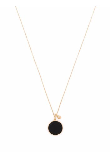 GINETTE NY 18kt rose gold Ever onyx round on chain necklace - Rosa