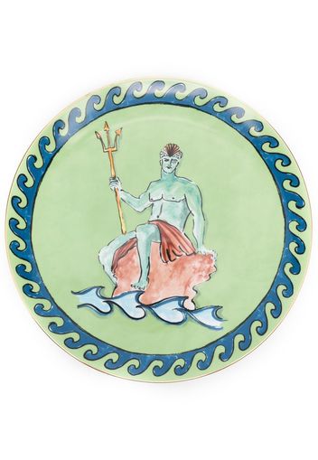 GINORI 1735 Neptune print plate - Verde