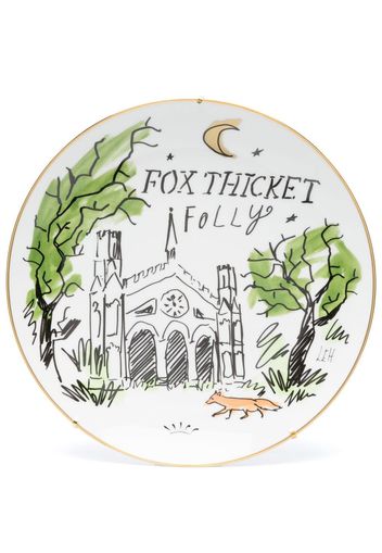 GINORI 1735 Fox Thicket Folly porcelain plate - Bianco