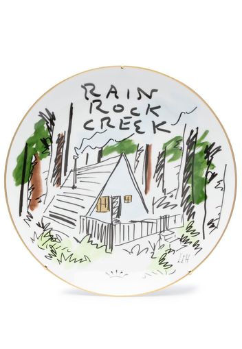 GINORI 1735 Rain Rock Creek porcelain plate - Bianco