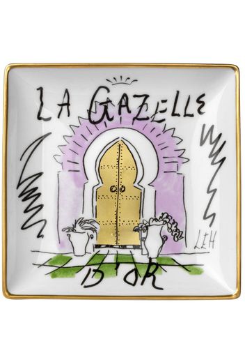 GINORI 1735 La Gazelle D'or porcelain tray - Bianco