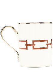 GINORI 1735 Tazza Catene con stampa geometrica (8cm) - Bianco