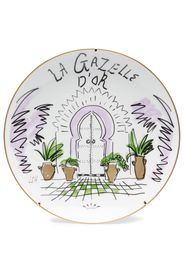 GINORI 1735 La Gazelle D'or porcelain plate - Bianco