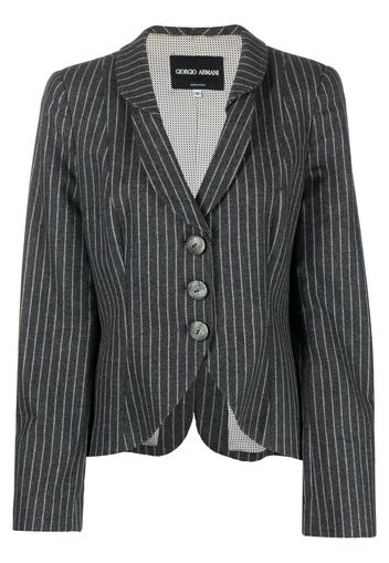 Giorgio Armani Pre-Owned Blazer gessato con revers a lancia Pre-owned anni '90 - Grigio