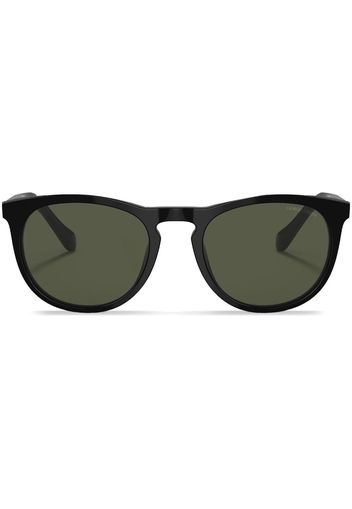 Giorgio Armani logo-print round-frame sunglasses - Nero