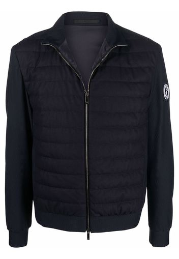 Giorgio Armani mesh-detailed padded jacket - Blu