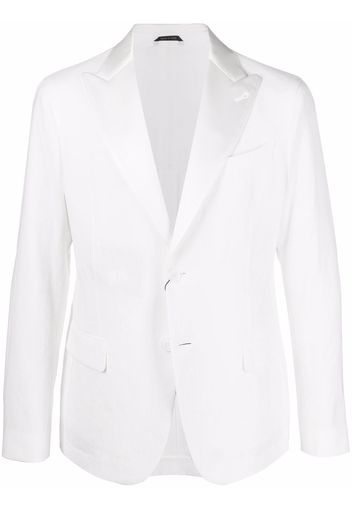 Giorgio Armani single-breasted linen blazer - Bianco