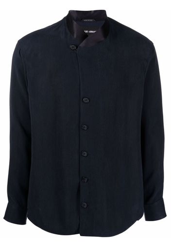 Giorgio Armani band collar long-sleeve shirt - Blu