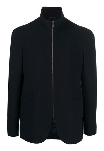 Giorgio Armani zip-up funnel-neck blazer - Blu