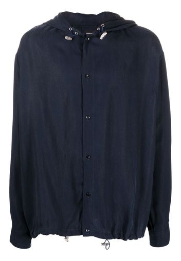 Giorgio Armani drawstring-hem hooded jacket - Blu