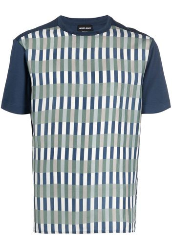 Giorgio Armani stripe-print T-shirt - Blu