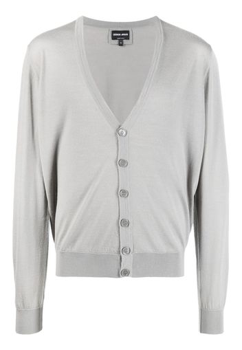 Giorgio Armani V-neck virgin-wool cardigan - Grigio