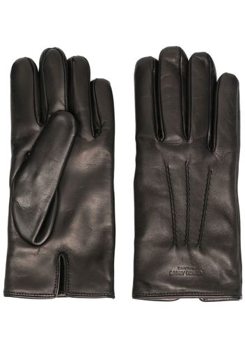 Giorgio Armani logo-stamped leather gloves - Nero