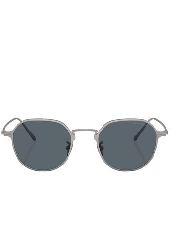 Giorgio Armani logo-print round-frame sunglasses - Argento