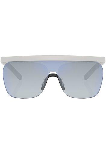 Giorgio Armani logo-print shield-frame sunglasses - Bianco