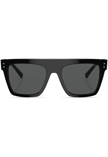 Giorgio Armani logo-print square-frame sunglasses - Nero