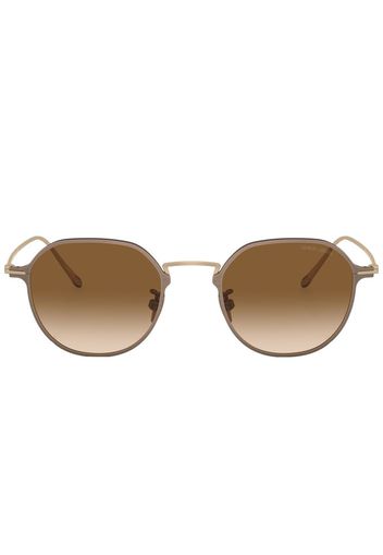 Giorgio Armani logo-print round-frame sunglasses - Oro