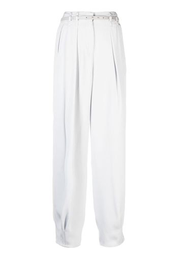 Giorgio Armani belted tapered trousers - Toni neutri