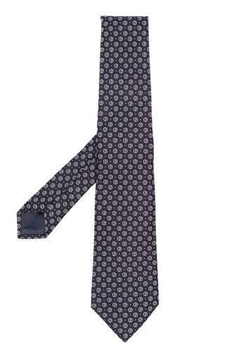 Giorgio Armani graphic-print silk tie - Blu