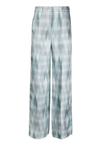 Giorgio Armani Prince of Wales silk trousers - Blu