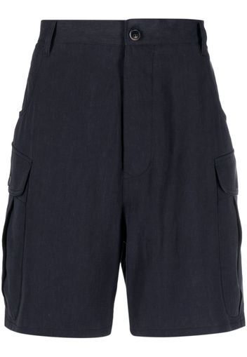 Giorgio Armani wide-leg linen cargo shorts - Blu