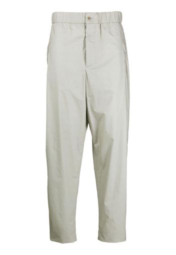 Giorgio Armani elasticated-waist cotton trousers - Grigio