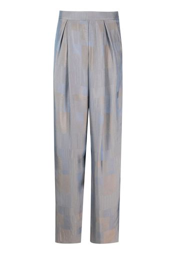 Giorgio Armani patchwork-print palazzo pants - Blu