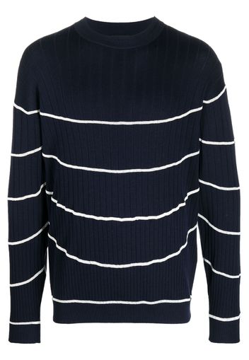 Giorgio Armani striped ribbed-knit jumper - Blu