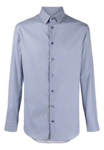 Giorgio Armani graphic-print cotton shirt - Blu