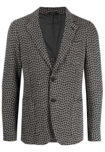 Giorgio Armani houndstooth-pattern single-breasted blazer - Grigio