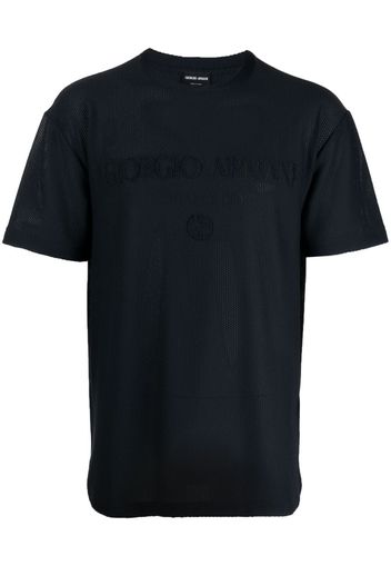 Giorgio Armani T-shirt con ricamo - Blu