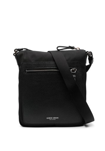 Giorgio Armani logo-debossed zip-fastening shoulder bag - Nero