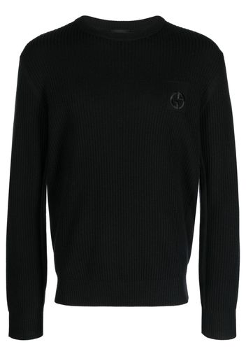 Giorgio Armani ribbed-knit virgin wool jumper - Nero