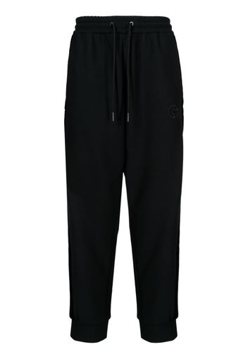 Giorgio Armani logo-embroidered tapered track pants - Nero