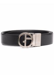 Giorgio Armani pebbled-effect buckled belt - Nero