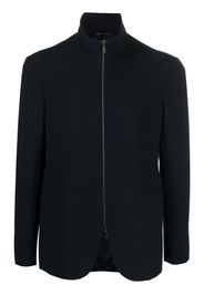 Giorgio Armani zip-up funnel-neck blazer - Blu