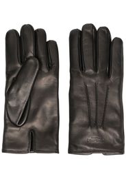 Giorgio Armani logo-stamped leather gloves - Nero