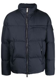 Giorgio Armani logo-patch sleeve padded jacket - Blu