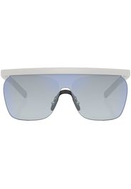 Giorgio Armani logo-print shield-frame sunglasses - Bianco