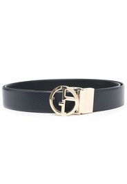 Giorgio Armani logo-buckle leather belt - Blu