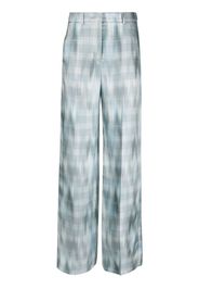 Giorgio Armani Prince of Wales silk trousers - Blu